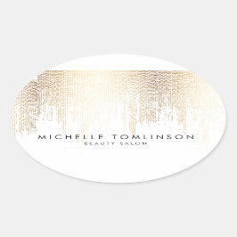 Luxe Imitate Gold Confetti Regenmuster Ovaler Aufkleber