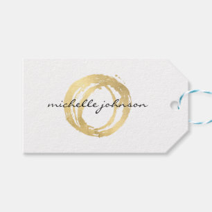 Luxe Imitate Gold lackierte Circle Designer Logo Geschenkanhänger
