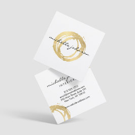 Luxe Imitate Gold lackierte Circle Designer Logo Quadratische Visitenkarte