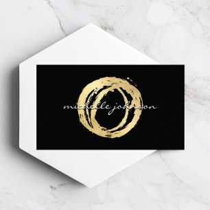 Luxe Imitate Gold lackierte Circle Designer Logo S Visitenkarte