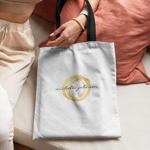 Luxe Imitate Gold lackierte Circle Designer Logo Tasche