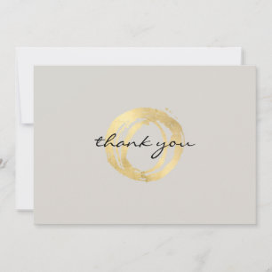 Luxe Imitate Gold Painted Circle on Tan Vielen Dan Mitteilungskarte