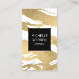 Luxe Imitate Gold Pinselstriche Designer Visitenkarte