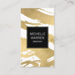 Luxe Imitate Gold Pinselstriche Designer Visitenkarte