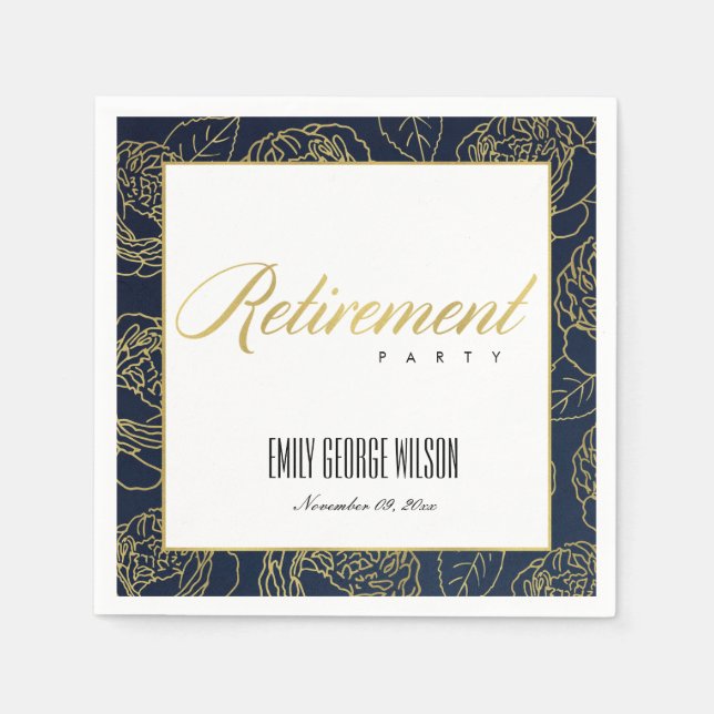 LUXE-IMITATE GOLD WEISSE ROSE FLÜSSIGKEITSRETIREME SERVIETTE (Vorderseite)