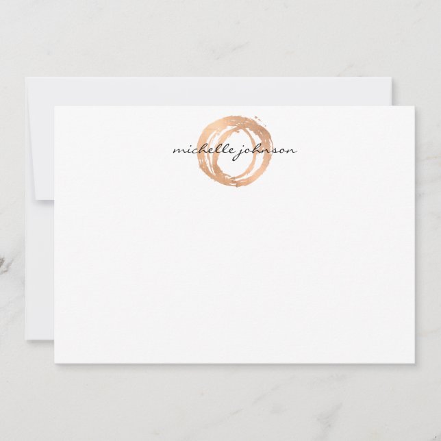 Luxe Imitate Rose Gold lackierte Circle Notizkarte Mitteilungskarte (Vorderseite)