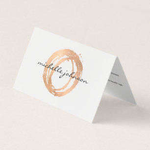 Luxe Imitate Rose Gold Painted Circle Aftercare Ca Visitenkarten