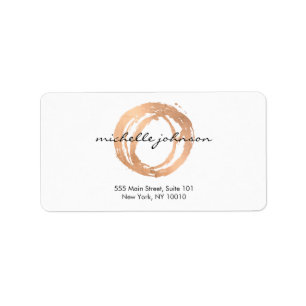Luxe Imitate Rose Gold Painted Circle Designer Log Adressaufkleber