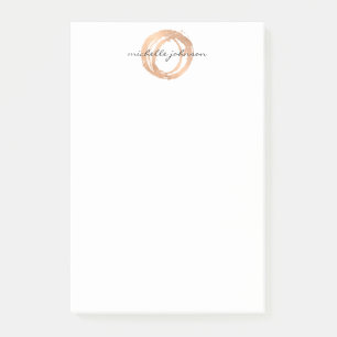Luxe Imitate Rose Gold Painted Circle Designer Log Post-it Klebezettel