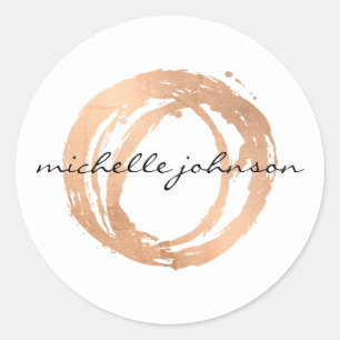 Luxe Imitate Rose Gold Painted Circle Designer Log Runder Aufkleber