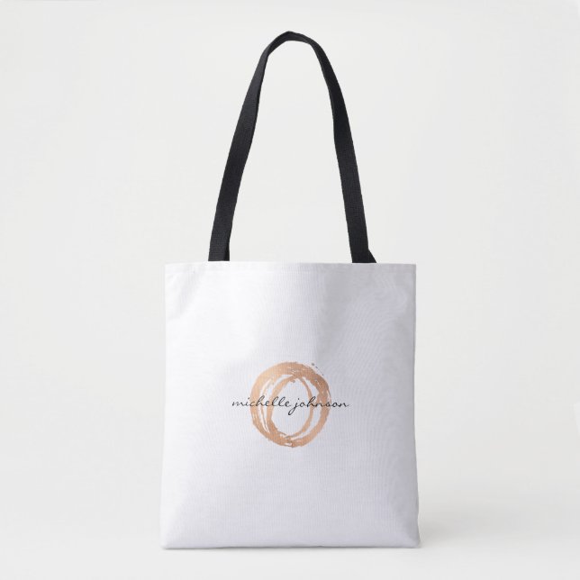 Luxe Imitate Rose Gold Painted Circle Designer Log Tasche (Vorderseite)