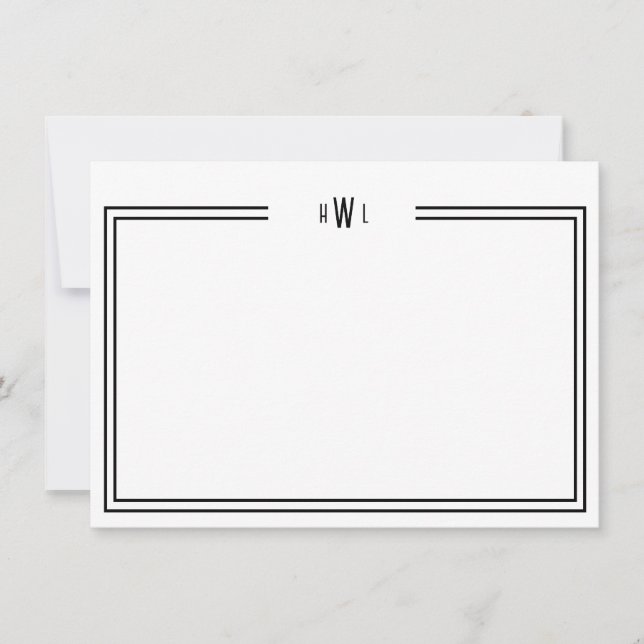 Luxe Initial Personal Stationery Mitteilungskarte (Vorderseite)