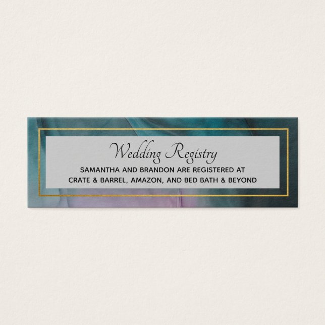 Luxe Ink Wash Mariage Informations sur le Registre (Devant)