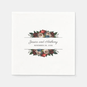 Luxe Jewel Tone Floral Wedding oder Verlobung Serviette