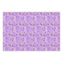 Luxe Lavender Gold Hearts Wrapping Paper