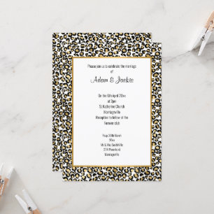 LUXE LEOPARD GOLD TRIM WEDD EINLADUNG