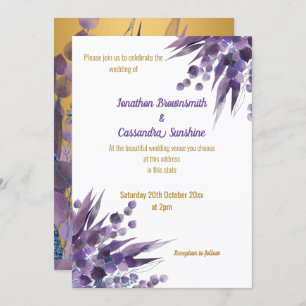 LUXE LILA GOLD EUCALYPTUS EINLADUNG