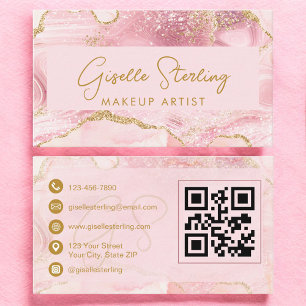 Luxe-Makeup-Artist-Roségold-Achat-QR-Code Visitenkarte