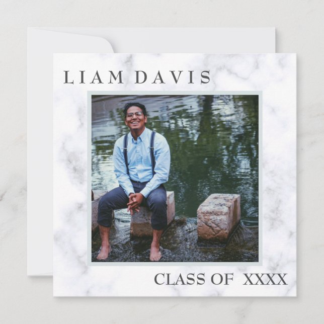 Luxe Marble Christian Graduation Invitation (Devant)