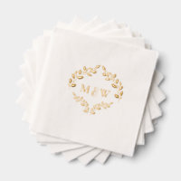 Luxe Mariage feuille de feuille d'or Monogram Cres