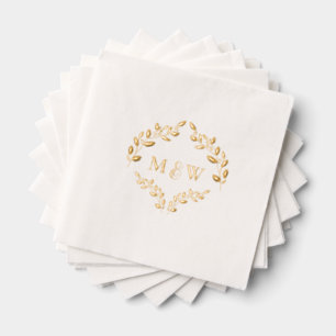 Luxe Mariage feuille de feuille d'or Monogram Cres