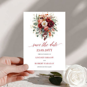 Luxe Marsala Automne Or Floral Faire-Part de Conse