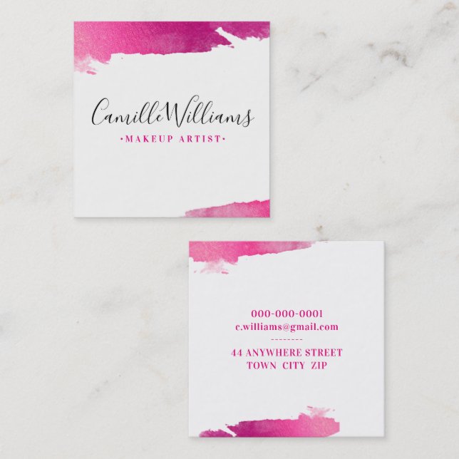 LUXE MINIMALISTISCH Glam Lux Imitate vergoldet ros Quadratische Visitenkarte (Vorne/Hinten)