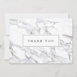 Luxe Minimalistisch weißes Marmor Vielen Dank Mitteilungskarte