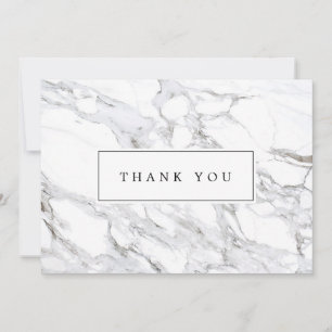 Luxe Minimalistisch weißes Marmor Vielen Dank Mitteilungskarte