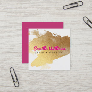 LUXE MINIMALISTISCHE Glam Imitate Goldfolie pink Quadratische Visitenkarte