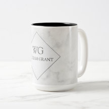 Luxe Minimalistischer Chic-weißes Marmormonogramm