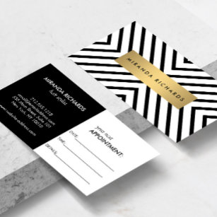 Luxe Mod Schwarz und Weiß Muster - Terminkarte