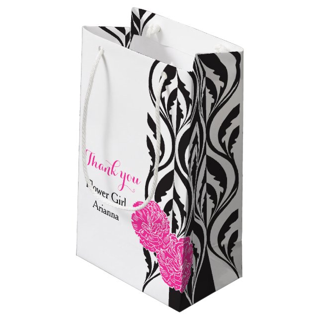 Luxe moderne mariage fleur fille en faveur sac cad (Dos Angle)