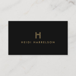 LUXE MODERNES SCHWARZ- UND GOLDMODERNES MONOGRAM-L VISITENKARTE