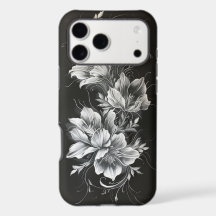 Luxe-Monochrom-Blumen-iPhone-17-Hülle