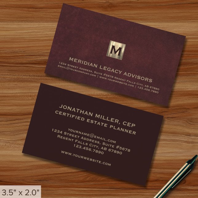 Luxe Monogram Business Card Visitenkarte (Von Creator hochgeladen)