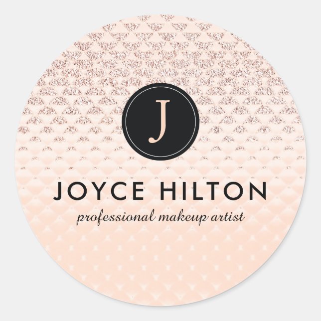 Luxe Monogram Rose Gold Stickers (Vorderseite)