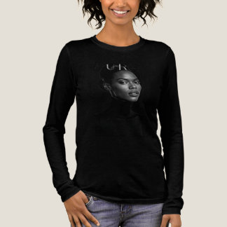 LUXE Noir Hochmode-Porträt Langarm-T-Shirt Tri-Blend Shirt