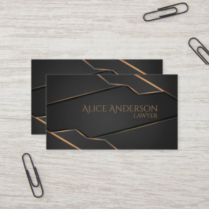 Luxe noir or élégant avocat Carte de visite