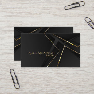 Luxe noir or élégant avocat Carte de visite