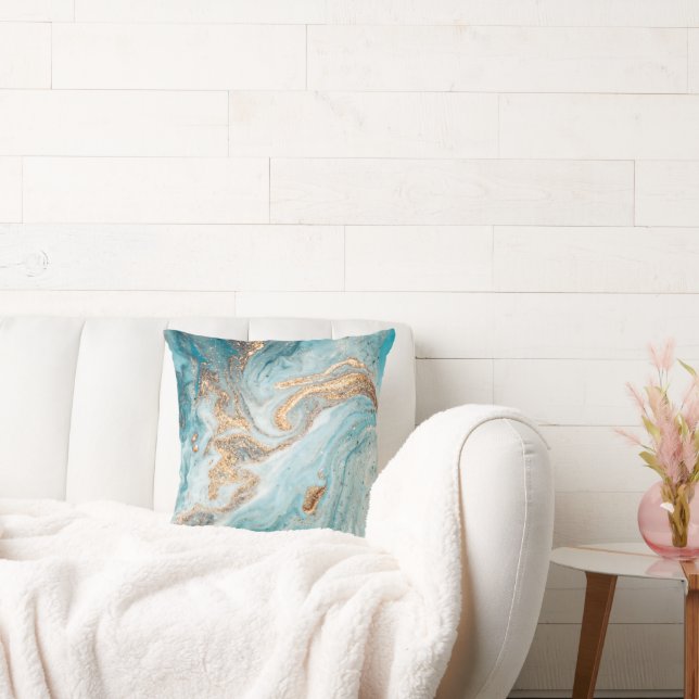 LUXE OCEAN SPLASH MARBLE CUSHION KISSEN (Liege)