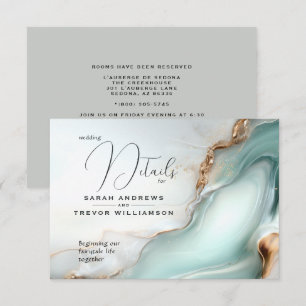 Luxe Opal Aquamarin Gold Fluid Alcohol Ink Begleitkarte
