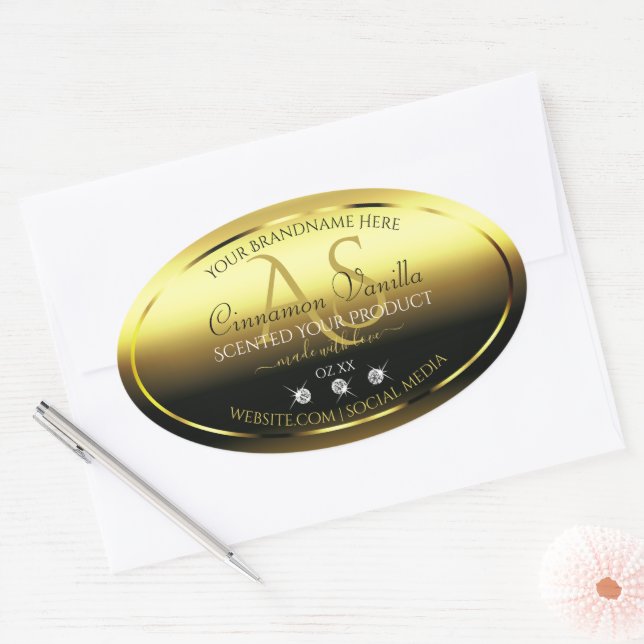 Luxe Or Chimmery Produit Étiquette Bijoux Monogram (Enveloppe)