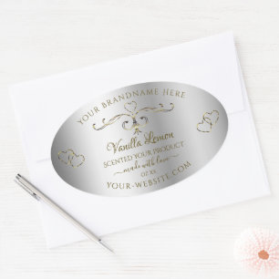 Luxe Or Ornate Argent produit Coeurs Étiquette