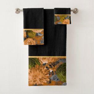 LUXE ORANGE BLACK GOLD ROSE IMPRIMANTE SALLE DE BA