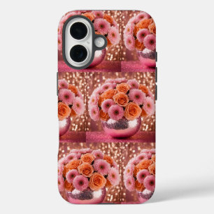 Luxe Orange Blume iPhone 16 Fall Hülle