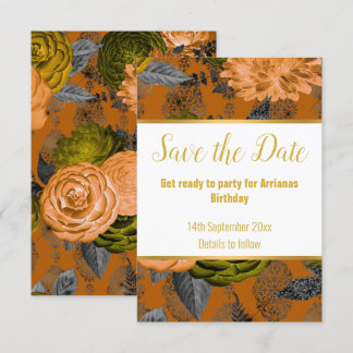 LUXE ORANGE GOLD WHITE RESPONSE RSVP CARD KARTE