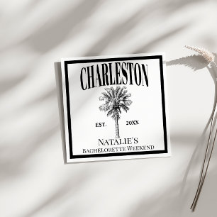 Luxe Palm Trees Charleston Coastal Bachelorette Serviette