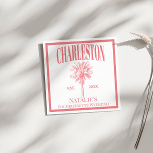 Luxe Palm Trees Charleston Coastal Bachelorette Serviette