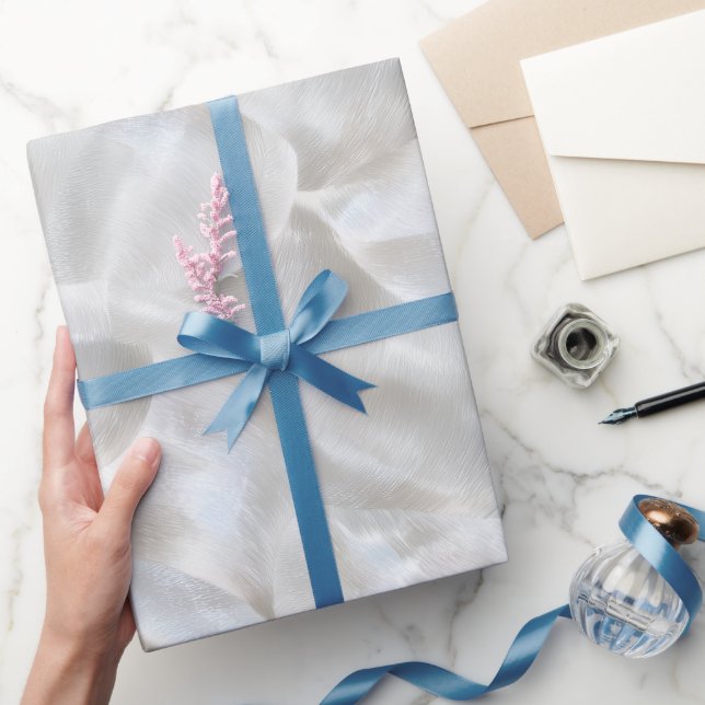 Luxe-Perle-Silber-Glanz-Frost-Abstraktmuster Geschenkpapier (Schenken)